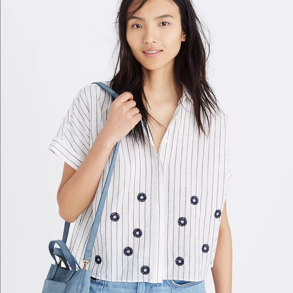 Madewell Embroidered Hilltop Shirt size M